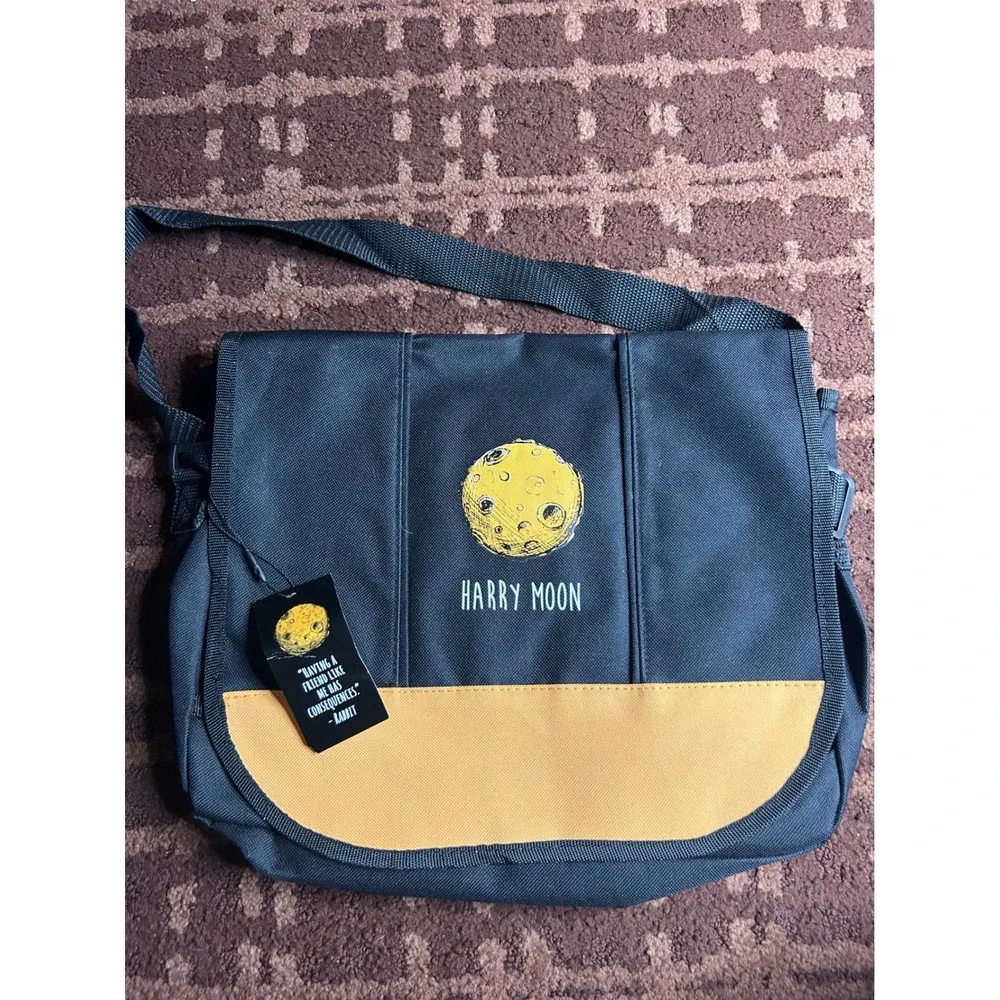 Harry‎ Moon Messenger Bag Black Yellow Canvas Crossbody Book Series NWT